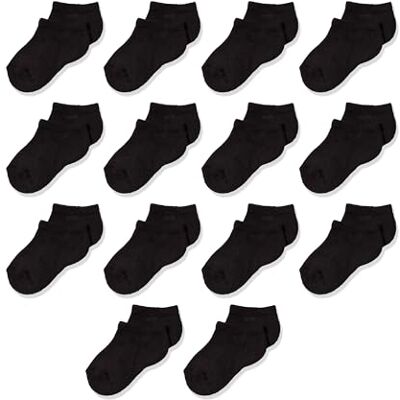Amazon Essentials Unisex Kids' Cotton Low-Cut Cushioned Sock, 14 Pairs, Black, 2-3 Years Amazon Essentials Unisex Kids' Cotton Low-Cut Cushioned Sock, 14 Pairs, Black, 2-3 Years