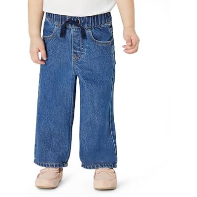 Amazon Essentials Baby Girls' Soft Stretch Relaxed-Fit Wide Leg Denim Jeans, Medium Blue Vintage, 12 Months Amazon Essentials Baby Girls' Soft Stretch Relaxed-Fit Wide Leg Denim Jeans, Medium Blue Vintage, 12 Months