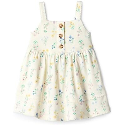 Amazon Essentials x Sofia Grainge Baby Girls' Cotton Casual Fit and Flare Dress, Ivory Bouquet, 3-6 Months Amazon Essentials x Sofia Grainge Baby Girls' Cotton Casual Fit and Flare Dress, Ivory Bouquet, 3-6 Months