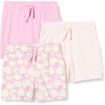 Amazon Essentials Unisex Babies' Cotton Pull-On Shorts, Pack of 3, Apples/Pink, 24 Months Amazon Essentials Unisex Babies' Cotton Pull-On Shorts, Pack of 3, Apples/Pink, 24 Months