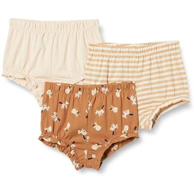 Amazon Essentials Girls' Cotton Bloomer Shorts, Pack of 3, Lion and Pony/Pale Peach/Stripes, 4 Years Amazon Essentials Girls' Cotton Bloomer Shorts, Pack of 3, Lion and Pony/Pale Peach/Stripes, 4 Years
