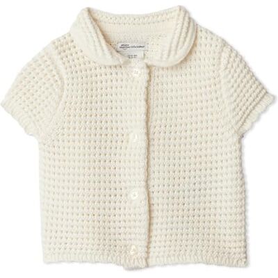 Amazon Essentials x Sofia Grainge Baby Girls' Cotton Short-Sleeve Button Front Jumper with Peter Pan Collar, Ivory, 24 Months Amazon Essentials x Sofia Grainge Baby Girls' Cotton Short-Sleeve Button Front Jumper with Peter Pan Collar, Ivory, 24 Months