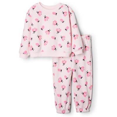 Amazon Essentials x Sofia Grainge Unisex Babies' Sweatshirt and Sweatpant Set, Pale Pink Tossed Ladybugs, 24 Months Amazon Essentials x Sofia Grainge Unisex Babies' Sweatshirt and Sweatpant Set, Pale Pink Tossed Ladybugs, 24 Months