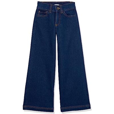 Amazon Essentials Girls' Wide Leg Jeans, Dark Indigo, 6-7 Years Amazon Essentials Girls' Wide Leg Jeans, Dark Indigo, 6-7 Years