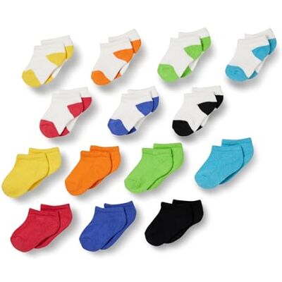 Amazon Essentials Unisex Kids' Cotton Low-Cut Cushioned Sock, 14 Pairs, Multicolour/Heather, 4-5 Years Amazon Essentials Unisex Kids' Cotton Low-Cut Cushioned Sock, 14 Pairs, Multicolour/Heather, 4-5 Years