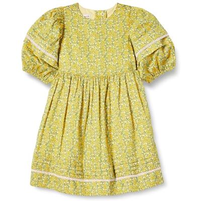 Amazon Essentials Girls' 100% Cotton Puff-Sleeve Fit & Flare Dress, Lemon Posey Floral, 10 Years Amazon Essentials Girls' 100% Cotton Puff-Sleeve Fit & Flare Dress, Lemon Posey Floral, 10 Years