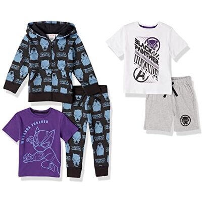 Amazon Essentials Disney Marvel Star Wars Boys' Outfit Sets, Pack of 5, Marvel Black Panther, 4 Years Amazon Essentials Disney Marvel Star Wars Boys' Outfit Sets, Pack of 5, Marvel Black Panther, 4 Years