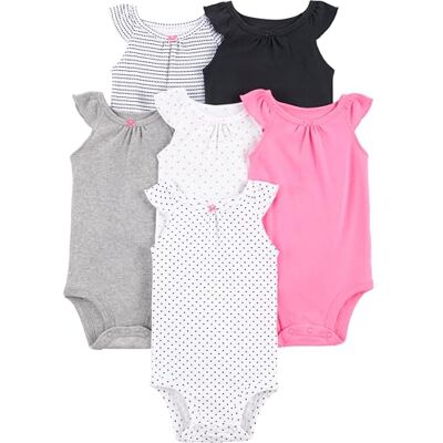 Simple Joys by Carter's baby-girls 6-pack Short-sleeve BodysuitBodysuit, Multicolor/Dots/Hearts, 0- 3 Months Simple Joys by Carter's baby-girls 6-pack Short-sleeve BodysuitBodysuit, Multicolor/Dots/Hearts, 0- 3 Months