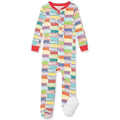 Amazon Essentials Disney Marvel Star Wars Unisex Babies' Flannel Pyjama Sleep Sets, Marvel Holiday Bricks Sleep & Play, 6-9 Months Amazon Essentials Disney Marvel Star Wars Unisex Babies' Flannel Pyjama Sleep Sets, Marvel Holiday Bricks Sleep & Play, 6-9 Months