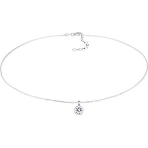 Elli Necklace Ladies Choker Pendant Classic with Crystal in 925 Sterling Silver Elli Necklace Ladies Choker Pendant Classic with Crystal in 925 Sterling Silver