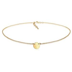 Elli Women Genuine Jewellery Necklaces Pendant Neckwear Circle Basic Geo Plate Matt Choker 925 Sterling Silver Gold Plated Length 36 cm Elli Women Genuine Jewellery Necklaces Pendant Neckwear Circle Basic Geo Plate Matt Choker 925 Sterling Silver Gold Plated Length 36 cm
