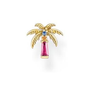 Thomas Sabo Charm Club Single ear stud palm tree with colourful stones Recycled 925 silver 18k gold plating, Women, H2285-488-7 Thomas Sabo Charm Club Single ear stud palm tree with colourful stones Recycled 925 silver 18k gold plating, Women, H2285-488-7