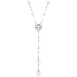 Swarovski Ariana Grande x Y necklace, Mixed cuts, Heart, White, Rhodium plated Swarovski Ariana Grande x Y necklace, Mixed cuts, Heart, White, Rhodium plated