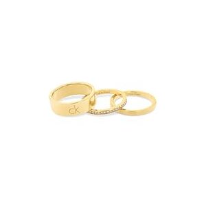 Calvin Klein Women's CK TRIO Collection Set of 3 Rings in Yellow Gold Embellished with Crystals 35000795D Calvin Klein Women's CK TRIO Collection Set of 3 Rings in Yellow Gold Embellished with Crystals 35000795D