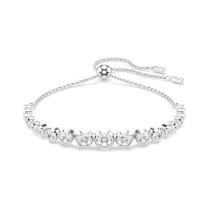 Swarovski Imber Tennis bracelet, Mixed round cuts, White, Rhodium plated Swarovski Imber Tennis bracelet, Mixed round cuts, White, Rhodium plated