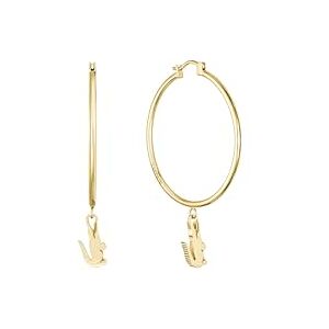 Lacoste For Men and Women CROCODILE Collection Hoop Earrings in Yellow Gold with a Crocodile-Shaped Charm 2040376 Lacoste For Men and Women CROCODILE Collection Hoop Earrings in Yellow Gold with a Crocodile-Shaped Charm 2040376