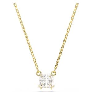 Swarovski Stilla Attract Pendant Necklace, Clear Square-Cut Stone in a Gold-Tone Finished Setting, Part of the Stilla Collection Swarovski Stilla Attract Pendant Necklace, Clear Square-Cut Stone in a Gold-Tone Finished Setting, Part of the Stilla Collection