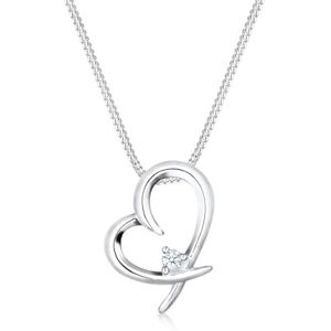 DIAMORE Elli DIAMONDS Necklace Women Heart Pendant Bond Classic with Diamond (0.03 ct.) in 925 Sterling Silver DIAMORE Elli DIAMONDS Necklace Women Heart Pendant Bond Classic with Diamond (0.03 ct.) in 925 Sterling Silver