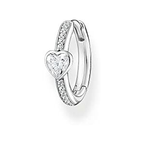 Thomas Sabo single hoop earrings with heart and white stones 925 sterling silver CR692-051-14 Thomas Sabo single hoop earrings with heart and white stones 925 sterling silver CR692-051-14