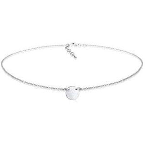 Elli Women's 925 Sterling Silver Genuine Jewellery Necklaces Pendant Neckwear Basic Circle Geo Plate Matt Choker of Length 36 cm Elli Women's 925 Sterling Silver Genuine Jewellery Necklaces Pendant Neckwear Basic Circle Geo Plate Matt Choker of Length 36 cm
