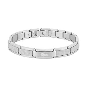 Lacoste Men's STENCIL Collection Link Bracelet in Stainless Steel Embellished with Petit Piqué Pattern 2040188 Lacoste Men's STENCIL Collection Link Bracelet in Stainless Steel Embellished with Petit Piqué Pattern 2040188