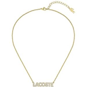 Lacoste Women's SCRIPT Collection Pendant Necklace in Yellow Gold Embellished with Crystals 2040061 Lacoste Women's SCRIPT Collection Pendant Necklace in Yellow Gold Embellished with Crystals 2040061
