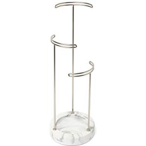 Umbra Tesora 3 Tier Jewelry Stand, Earring Holder, Accessory Organizer and Display, White/Nickel Umbra Tesora 3 Tier Jewelry Stand, Earring Holder, Accessory Organizer and Display, White/Nickel