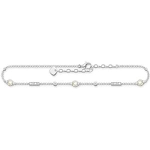 Thomas Sabo Sterling Silver Anklet with pearls and white stones Recycled 925 silver, Women, AK0034-167-14-L27V Thomas Sabo Sterling Silver Anklet with pearls and white stones Recycled 925 silver, Women, AK0034-167-14-L27V