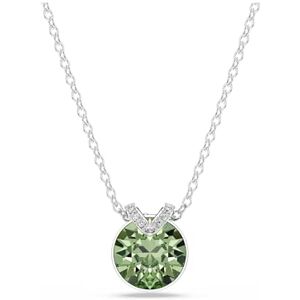 Swarovski Bella V Pendant Necklace, Green and Clear Round-Cut Crystals in a Rhodium-Finished Setting, Part of the Bella Collection Swarovski Bella V Pendant Necklace, Green and Clear Round-Cut Crystals in a Rhodium-Finished Setting, Part of the Bella Collection