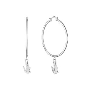 Lacoste For Men and Women CROCODILE Collection Hoop Earrings in Stainless Steel with a Crocodile-Shaped Charm 2040375 Lacoste For Men and Women CROCODILE Collection Hoop Earrings in Stainless Steel with a Crocodile-Shaped Charm 2040375