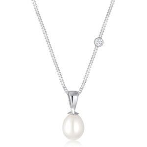 DIAMORE Elli DIAMONDS Necklace Women Drop Pendant Elegant with Freshwater Pearls and Diamond (0.03 ct.) in 925 Sterling Silver DIAMORE Elli DIAMONDS Necklace Women Drop Pendant Elegant with Freshwater Pearls and Diamond (0.03 ct.) in 925 Sterling Silver