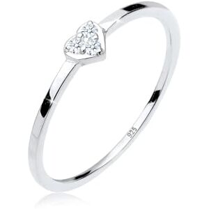 DIAMORE Elli DIAMONDS Ring Women Heart Symbol Classic with Diamond (0.06 ct.) in 925 Sterling Silver DIAMORE Elli DIAMONDS Ring Women Heart Symbol Classic with Diamond (0.06 ct.) in 925 Sterling Silver