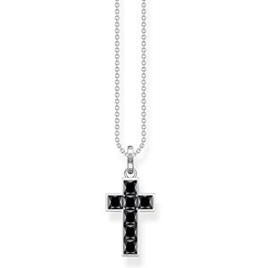Thomas Sabo Sterling Silver Necklace cross black stones Recycled 925 silver, Women, KE2166-643-11-L45V Thomas Sabo Sterling Silver Necklace cross black stones Recycled 925 silver, Women, KE2166-643-11-L45V