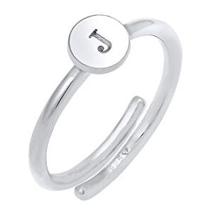 Elli Ring Women Letter J Basic Minimal Ajustable In 925 Sterling Silver Elli Ring Women Letter J Basic Minimal Ajustable In 925 Sterling Silver