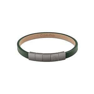 Calvin Klein Men's MINIMALISTIC SQUARES Collection Bracelet with Green Leather and Stainless Steel Closure 35100063 Calvin Klein Men's MINIMALISTIC SQUARES Collection Bracelet with Green Leather and Stainless Steel Closure 35100063
