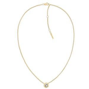 Calvin Klein Women's TWISTED BEZEL SOLITAIRE Collection Yellow Gold Necklace with a Charm Embellished with Crystals 35000770 Calvin Klein Women's TWISTED BEZEL SOLITAIRE Collection Yellow Gold Necklace with a Charm Embellished with Crystals 35000770