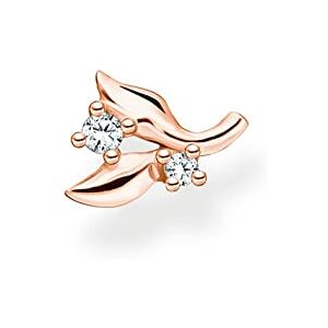 Thomas Sabo Women Single Stud Earring Leaves with White Stones 925 Sterling Silver Thomas Sabo Women Single Stud Earring Leaves with White Stones 925 Sterling Silver