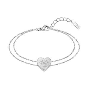 Lacoste Women's LOVE MY CROC Collection Chain Bracelet in Stainless Steel with a Heart Charm 2040396 Lacoste Women's LOVE MY CROC Collection Chain Bracelet in Stainless Steel with a Heart Charm 2040396