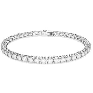 Swarovski Matrix Tennis bracelet, Round cut, White, Rhodium plated Swarovski Matrix Tennis bracelet, Round cut, White, Rhodium plated