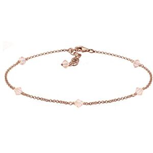 Elli Anklet Crystals Rose Gold Plated 925 Sterling Silver Elli Anklet Crystals Rose Gold Plated 925 Sterling Silver