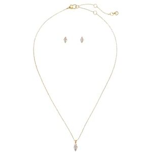 Kate Spade New York SIGNATURE SOLITAIRE Boxed Studs and Pendant Set, Clear/Gold Kate Spade New York SIGNATURE SOLITAIRE Boxed Studs and Pendant Set, Clear/Gold