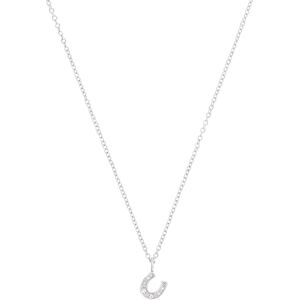 s.Oliver necklace with pendant 925 Sterling silver girls' children's necklace, with zirconia synth., 37+3 cm, silver, horseshoe, comes in jewelry gift box s.Oliver necklace with pendant 925 Sterling silver girls' children's necklace, with zirconia synth., 37+3 cm, silver, horseshoe, comes in jewelry gift box