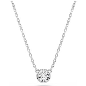 Swarovski Imber Pendant Necklace, Centre Clear Round-Cut Stone in a Rhodium Finished Puffy Bezel Setting, Part of the Imber Collection Swarovski Imber Pendant Necklace, Centre Clear Round-Cut Stone in a Rhodium Finished Puffy Bezel Setting, Part of the Imber Collection