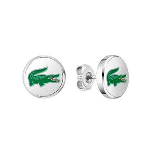 Lacoste Men's ARTHOR Collection Stud Earrings in Stainless Steel with Green Enamel Crocodile 2040497 Lacoste Men's ARTHOR Collection Stud Earrings in Stainless Steel with Green Enamel Crocodile 2040497