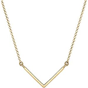 Elli Women's 925 Sterling Silver Gold Plated Triangle Geo V-Necklace of Length 45 cm Elli Women's 925 Sterling Silver Gold Plated Triangle Geo V-Necklace of Length 45 cm
