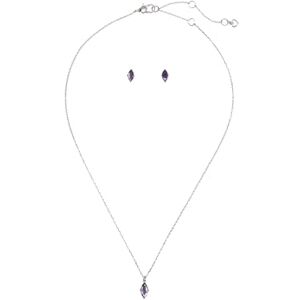 Kate Spade New York SIGNATURE SOLITAIRE Boxed Studs and Pendant Set, Light Amethyst Kate Spade New York SIGNATURE SOLITAIRE Boxed Studs and Pendant Set, Light Amethyst