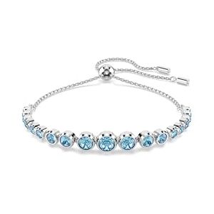 Swarovski Imber Tennis bracelet, Mixed round cuts, Blue, Rhodium plated Swarovski Imber Tennis bracelet, Mixed round cuts, Blue, Rhodium plated