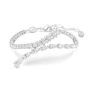 Swarovski Matrix Bracelet, Clear Mixed-Cut Stones in a Rhodium-Finished Setting, Part of the Matrix Collection Swarovski Matrix Bracelet, Clear Mixed-Cut Stones in a Rhodium-Finished Setting, Part of the Matrix Collection
