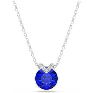 Swarovski Bella V Pendant Necklace, Blue and Clear Round-Cut Crystals in a Rhodium-Finished Setting, Part of the Bella Collection Swarovski Bella V Pendant Necklace, Blue and Clear Round-Cut Crystals in a Rhodium-Finished Setting, Part of the Bella Collection