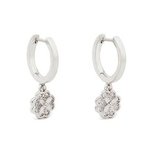 Kate Spade New York Heritage Bloom Huggie Drop Earrings, Clear/Silver Kate Spade New York Heritage Bloom Huggie Drop Earrings, Clear/Silver